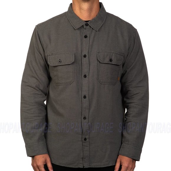 Sullen Art Collective Striper SCM5694 New Long Sleeve Flannel Button Men`s Shirt - Picture 1 of 5